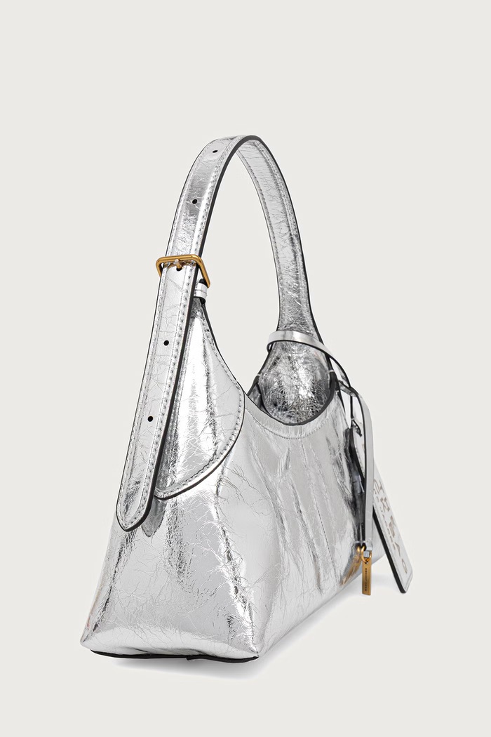 MARC JACOBS Hobo torbica ženska usnjena THE SMALL BELTED SACK 2F6HSH015H01 srebrna AW26