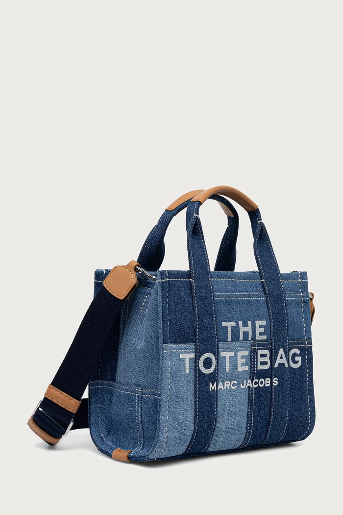 MARC JACOBS Crossbody kabelka dámska bavlnená THE SMALL TOTE H016M06FA21 modrá AW26