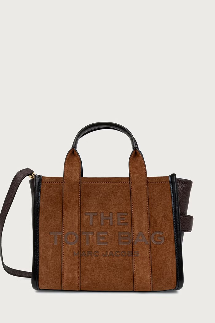 MARC JACOBS Torebka crossbody damska zamszowa THE SMALL TOTE brązowy 2F5HTT030H01