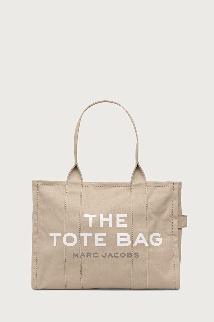 MARC JACOBS Kabelka typu shopper dámska bavlnená THE LARGE TOTE béžová M0016156
