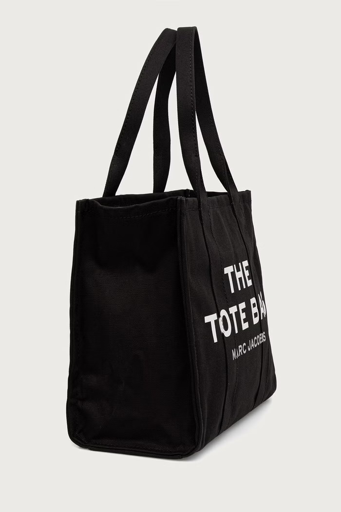 MARC JACOBS Kabelka typu shopper dámska bavlnená THE LARGE TOTE M0016156 čierna AW26