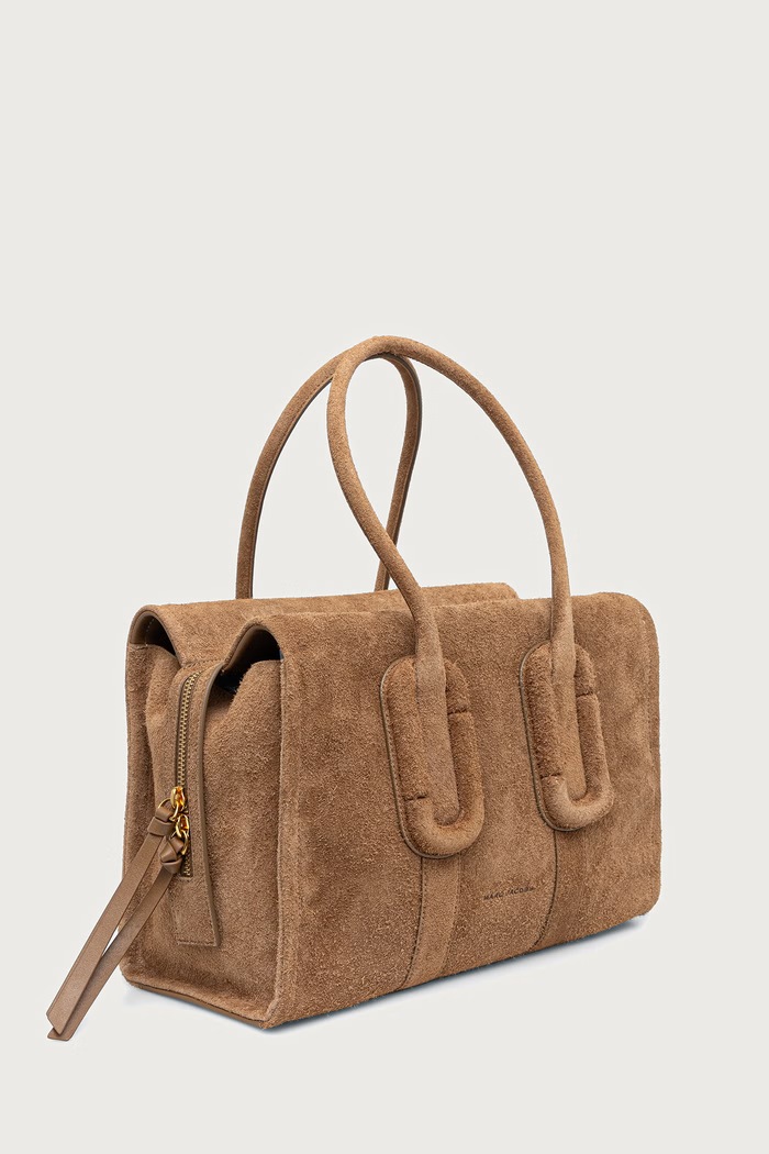 MARC JACOBS Torebka shopper damska zamszowa CITY TOTE 2F6HTT005H01 brązowy AW26