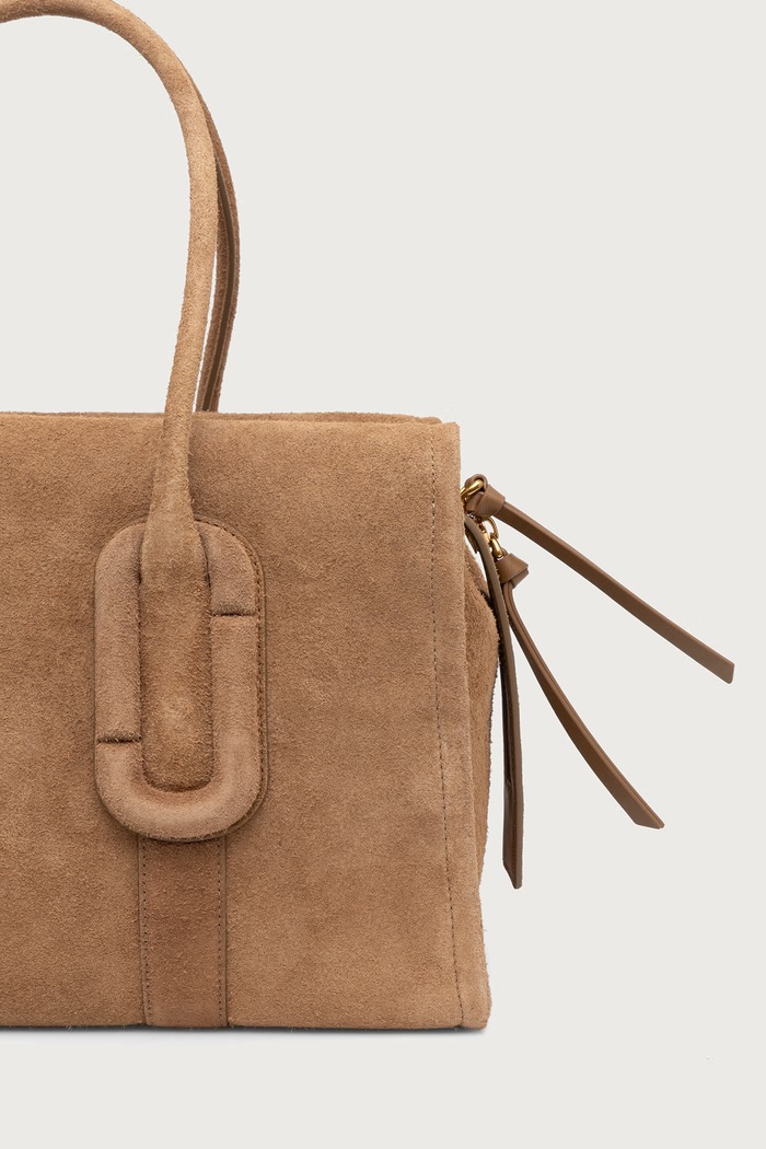 Akcesoria MARC JACOBS Torebka shopper damska zamszowa CITY TOTE 2F6HTT005H01 brązowy
