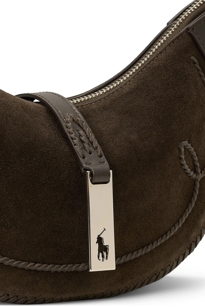 Torebka damska zamszowa Polo Ralph Lauren 428978027 brązowy