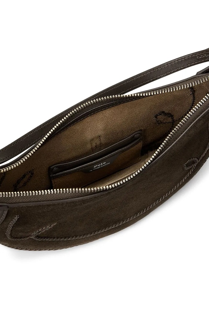 Torebka damska zamszowa Polo Ralph Lauren brązowy 428978027