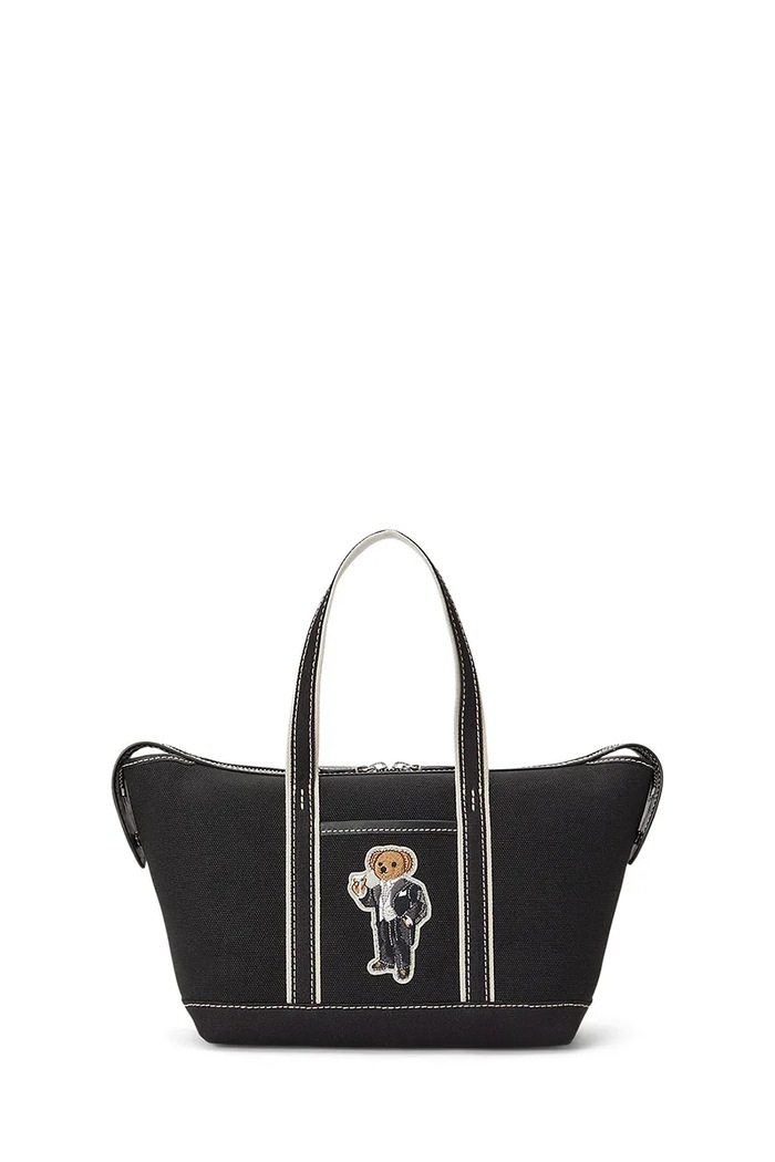 Polo Ralph Lauren Torebka shopper damska z bawełną czarny 428P18488