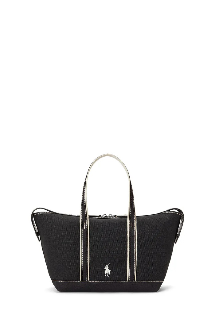 Polo Ralph Lauren Torebka shopper damska z bawełną 428P18488 czarny AW26