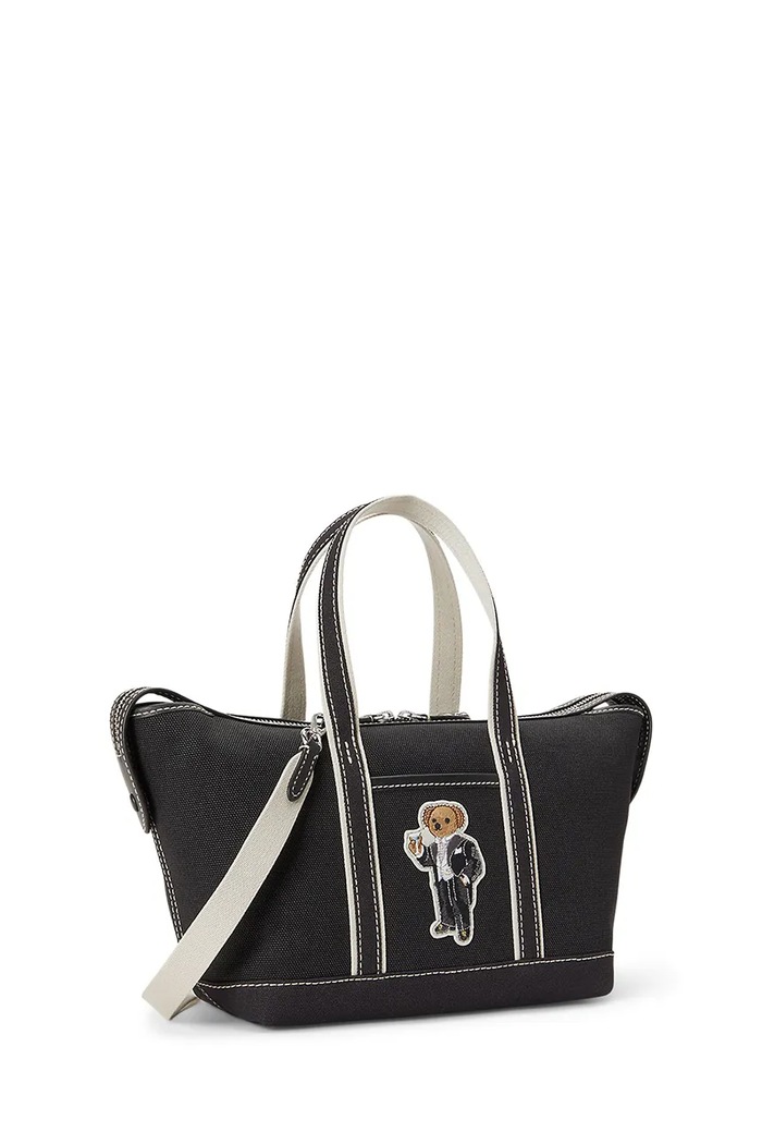 Akcesoria Polo Ralph Lauren Torebka shopper damska z bawełną 428P18488 czarny