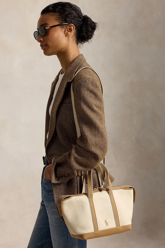 Polo Ralph Lauren Torebka shopper damska z bawełną 428P18486