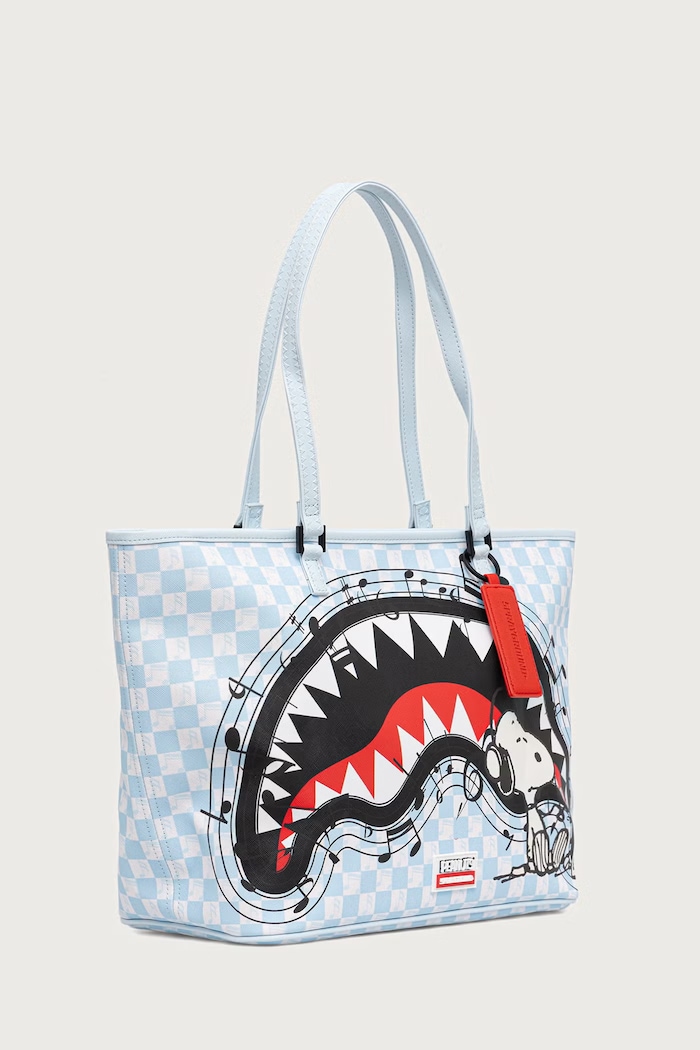 Sprayground Torebka tote damska z imitacji skóry SNOOPY 910T9456NSZ niebieski AW26