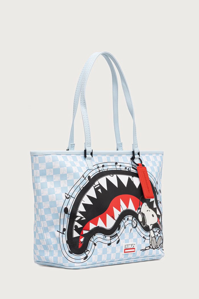 Sprayground Torebka tote damska z imitacji skóry SNOOPY 910T9456NSZ niebieski AW26