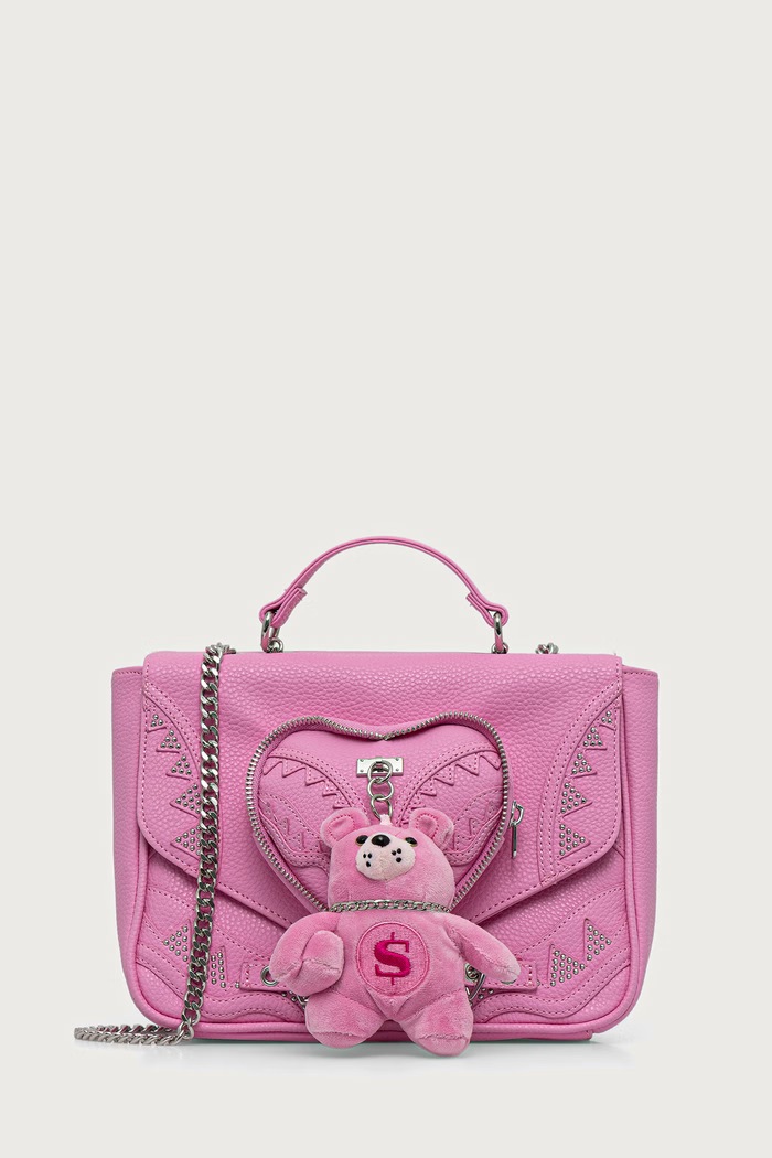 Sprayground Torebka crossbody damska z imitacji skóry BABY BEAR BADDIE różowy 910B9571NSZ
