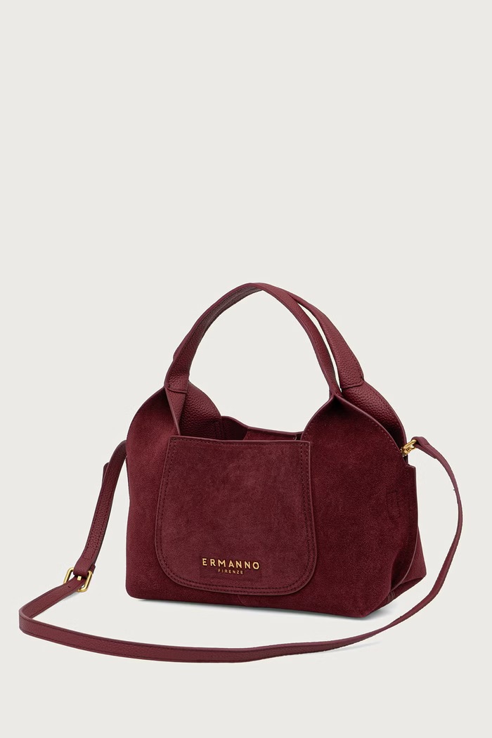 Akcesoria Ermanno Scervino LIFE Torebka damska zamszowa 12402306 bordowy
