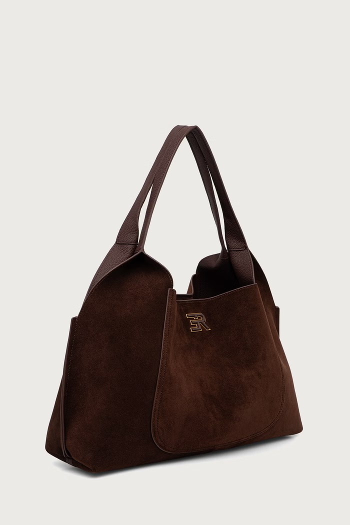 Ermanno Scervino LIFE Torebka shopper damska zamszowa 12402304 brązowy AW26