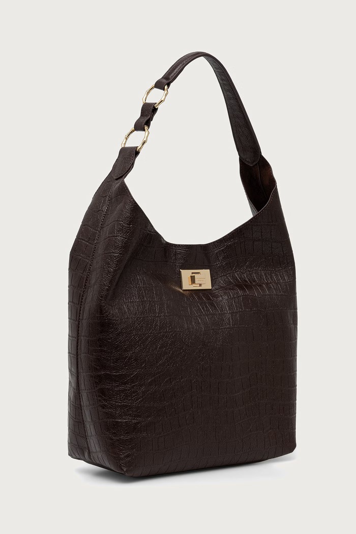 ERMANNO Firenze Torebka tote damska z imitacji skóry 12402269 brązowy AW26