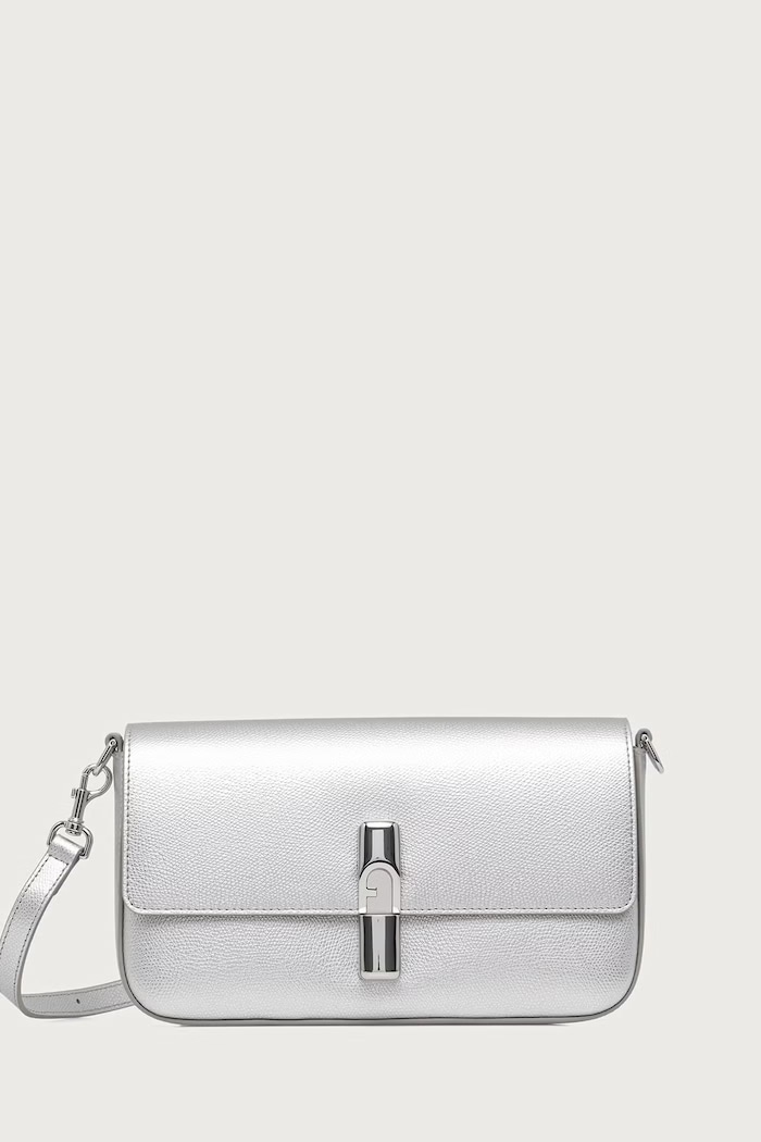 Furla Torebka crossbody damska skórzana Iride S srebrny WB02206.AMT000.Y3000