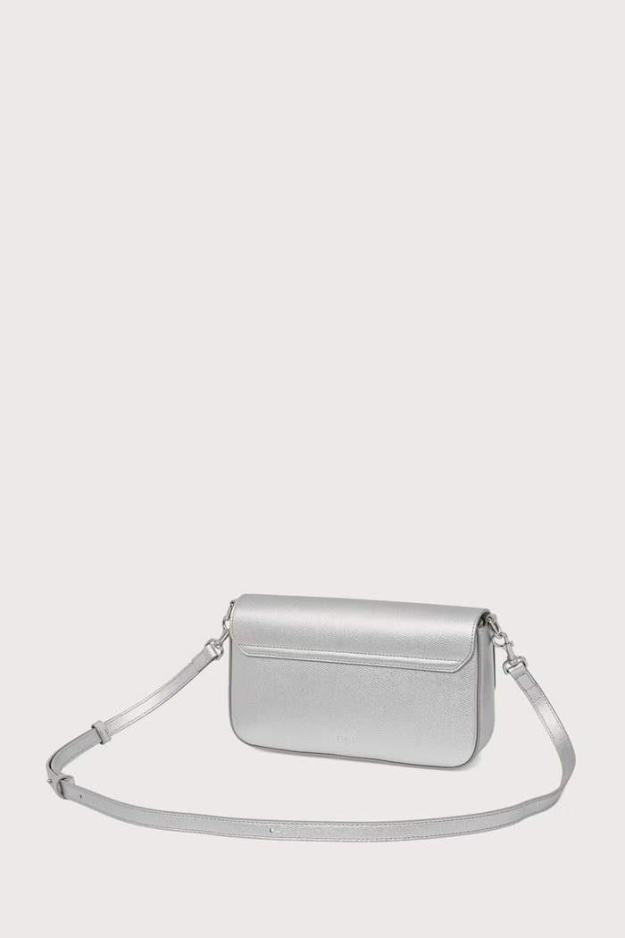 Akcesoria Furla Torebka crossbody damska skórzana Iride S WB02206.AMT000.Y3000 srebrny