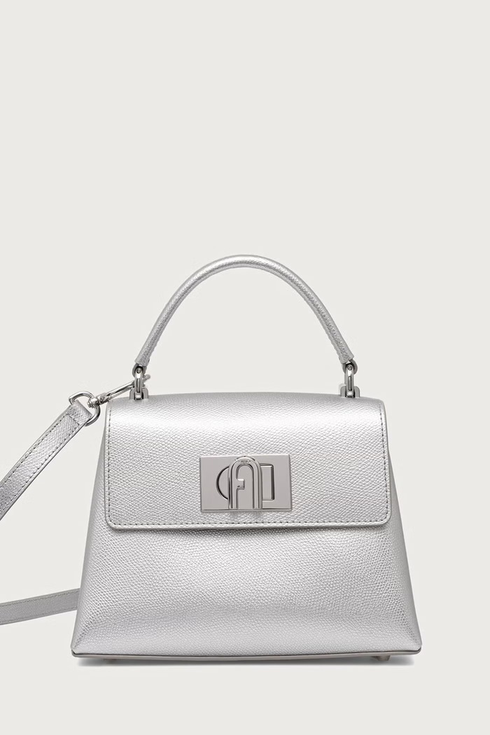 Furla torebka crossbody damska skórzana 1927 Mini Top Handle srebrny WB00109.AMT000.Y3000