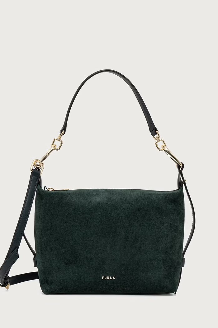 Furla Torebka crossbody damska skórzana Tonie Mini Hobo zielony WE00877.U10000.5137S