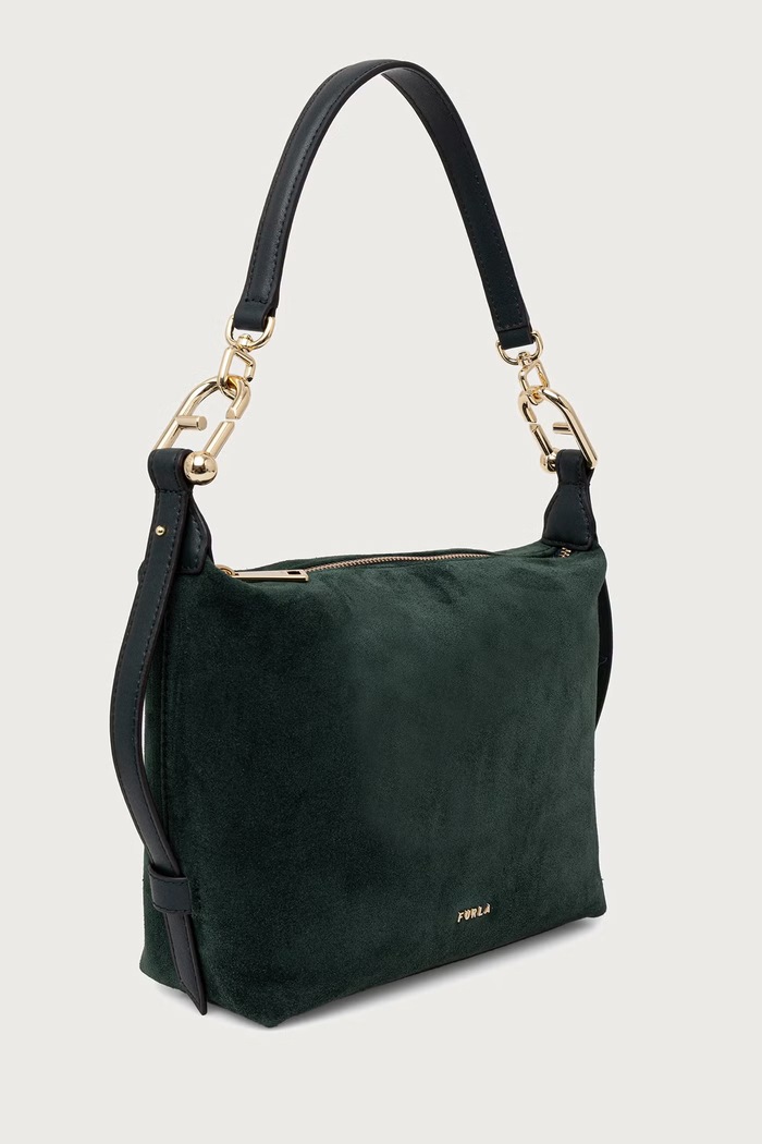 Akcesoria Furla Torebka crossbody damska skórzana Tonie Mini Hobo WE00877.U10000.5137S zielony