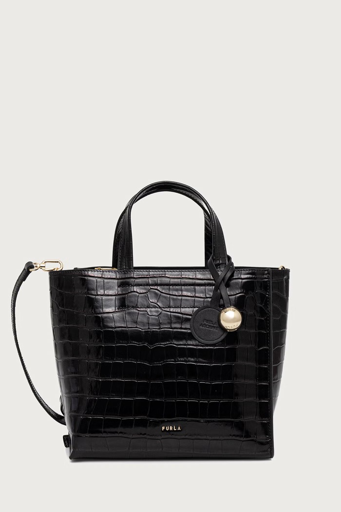 Furla Torebka shopper damska skórzana Divide It S Tote czarny WB02123.BX4255.O6000