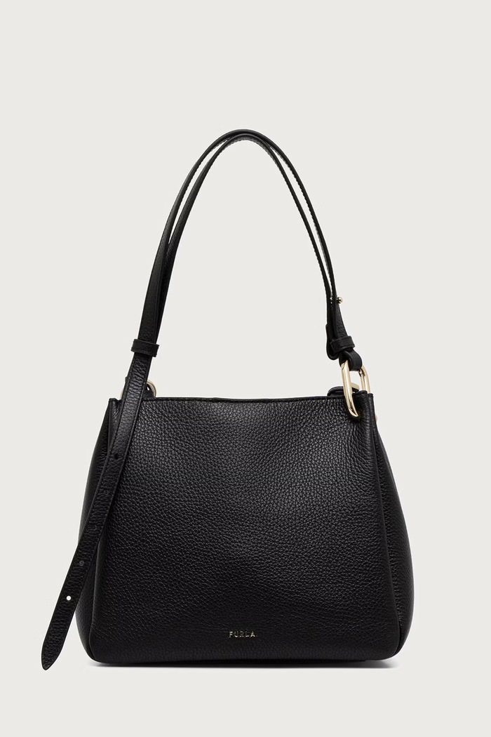 Furla Torebka shopper damska skórzana Nuvola M Tote czarny WB02020.HSF000.O6000