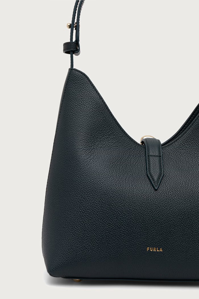 Akcesoria Furla torebka hobo damska skórzana Goccia S Hobo WB01979.BX3353.4907S zielony