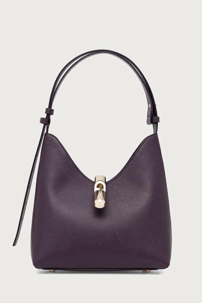 Furla torebka hobo damska skórzana Goccia S Hobo fioletowy WB01979.BX3353.4906S