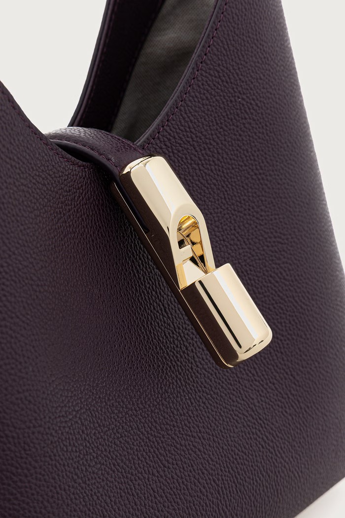 Furla torebka hobo damska skórzana Goccia S Hobo fioletowy WB01979.BX3353.4906S