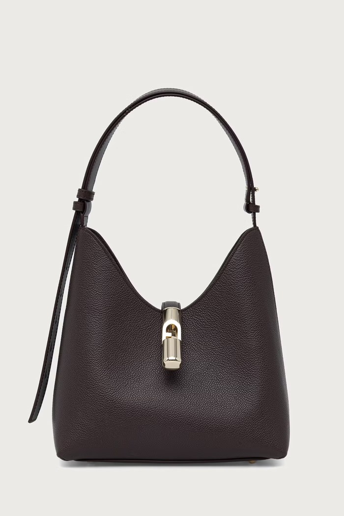 Furla Torebka hobo damska skórzana Goccia S Hobo brązowy WB01979.BX3353.2460S
