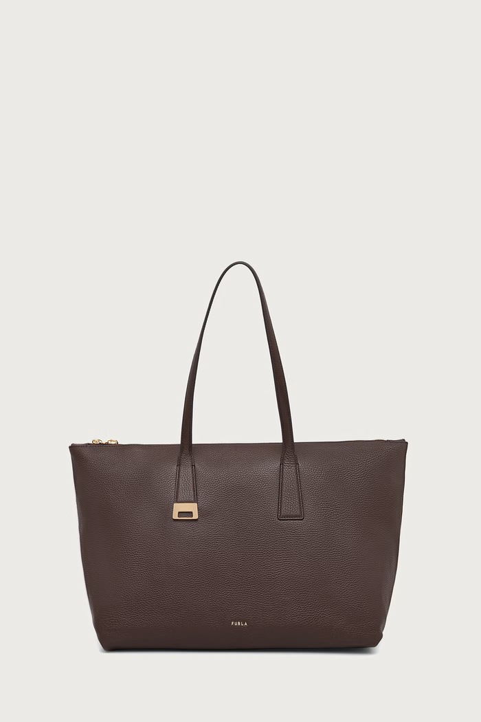 Furla Torebka shopper damska skórzana Olivia L Tote brązowy WB01940.HSF000.4284S