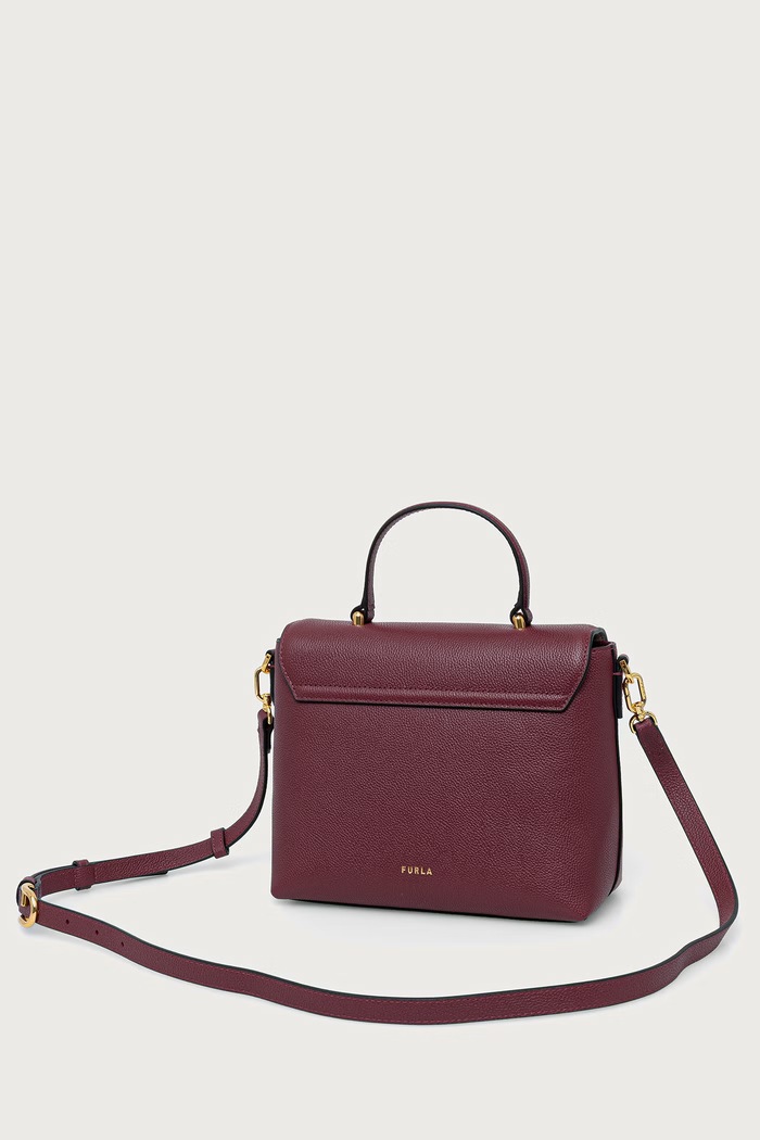 Akcesoria Furla torebka kuferek damska skórzana Moonlight S Top Handle WB01882.BX3036.4908S bordowy