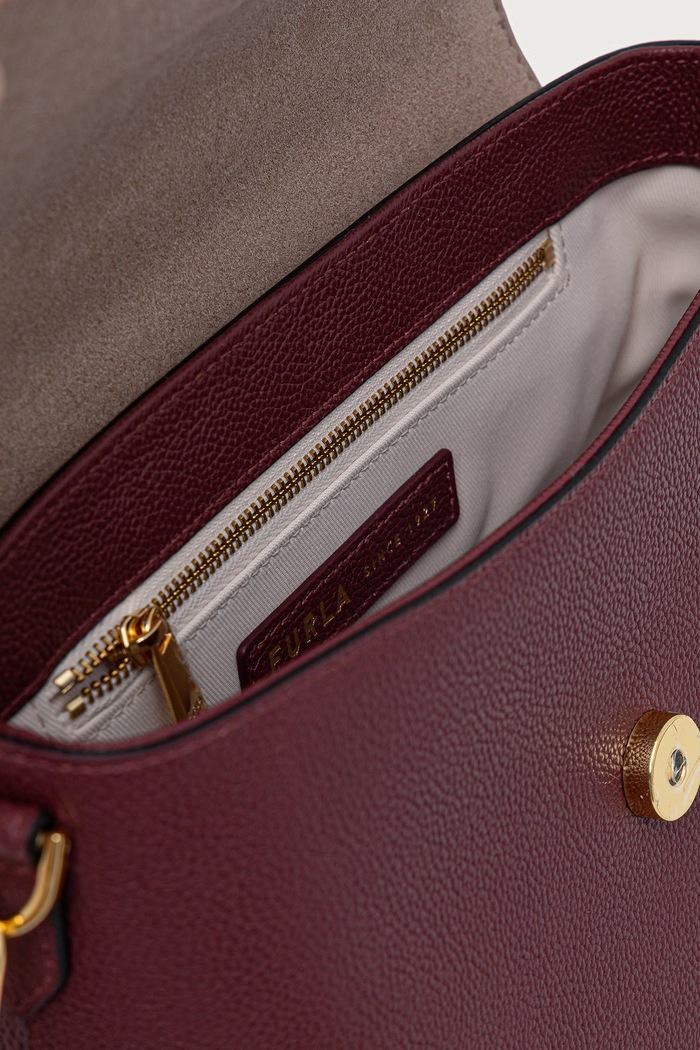 Furla torebka kuferek damska skórzana Moonlight S Top Handle WB01882.BX3036.4908S bordowy