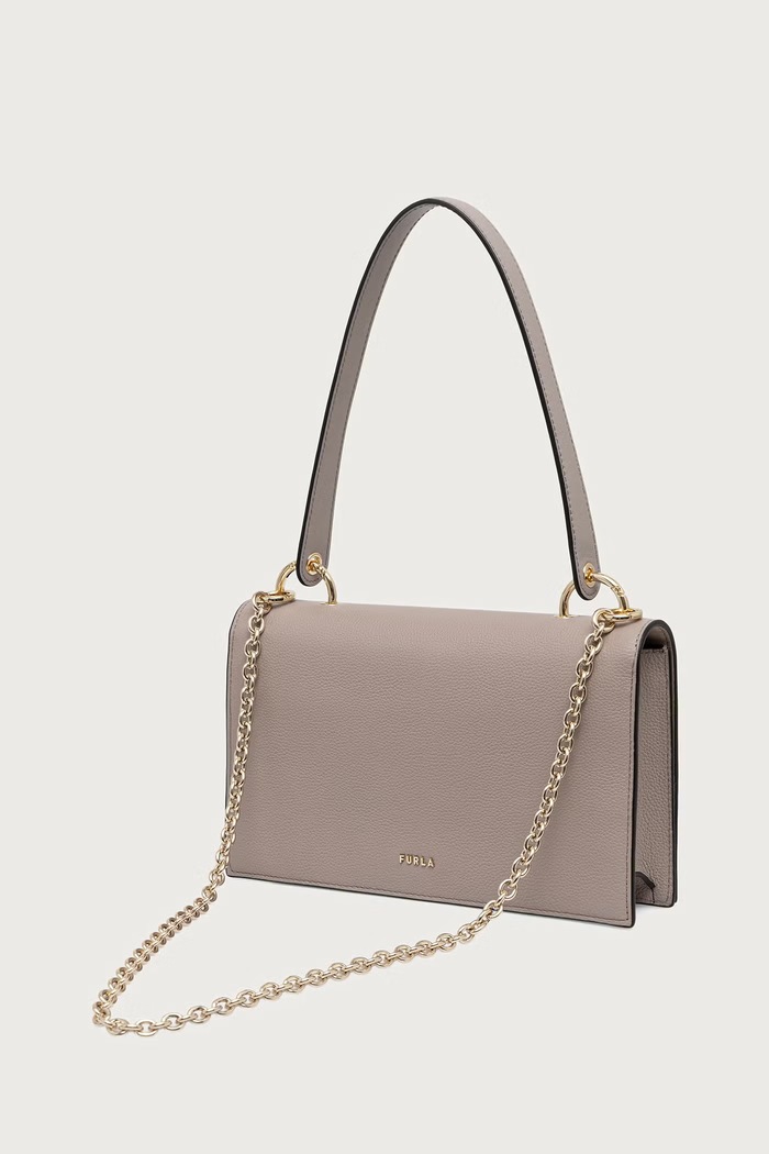 Akcesoria Furla Torebka crossbody damska skórzana Amelia M Crossbody WB02156.BX4573.4892S beżowy