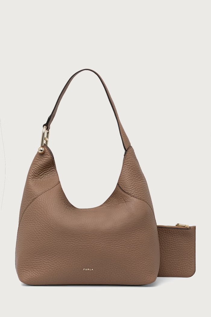 Furla Torebka shopper damska skórzana Lara M Hobo brązowy WB02238.QUB000.4489S