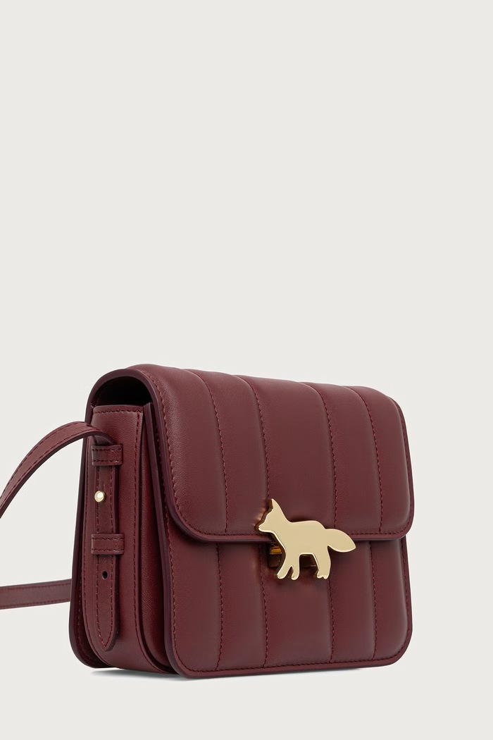 Maison Kitsuné Edie torebka crossbody damska skórzana QU05170LL0006 bordowy AW26