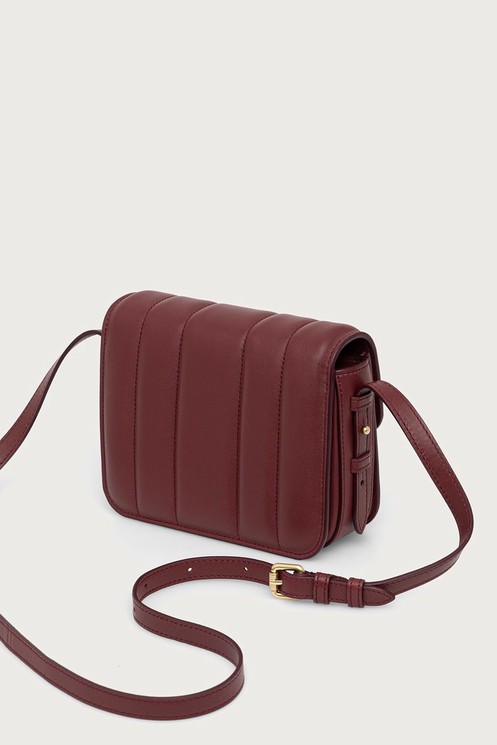 Akcesoria Maison Kitsuné Edie torebka crossbody damska skórzana QU05170LL0006 bordowy