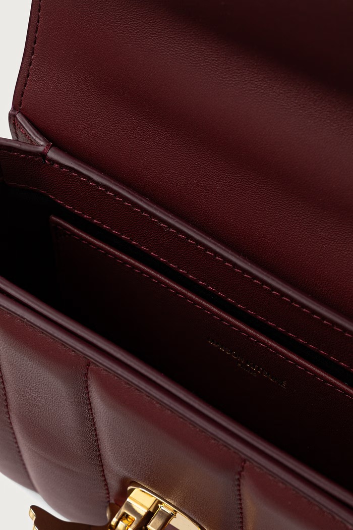 Edie torebka crossbody damska skórzana Maison Kitsuné bordowy QU05170LL0006