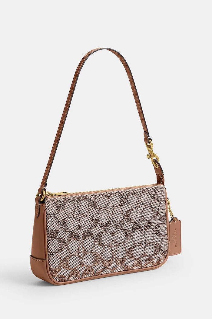 Akcesoria Coach Torebka Crystal Signature Jacquard Plaza CFG63 beżowy