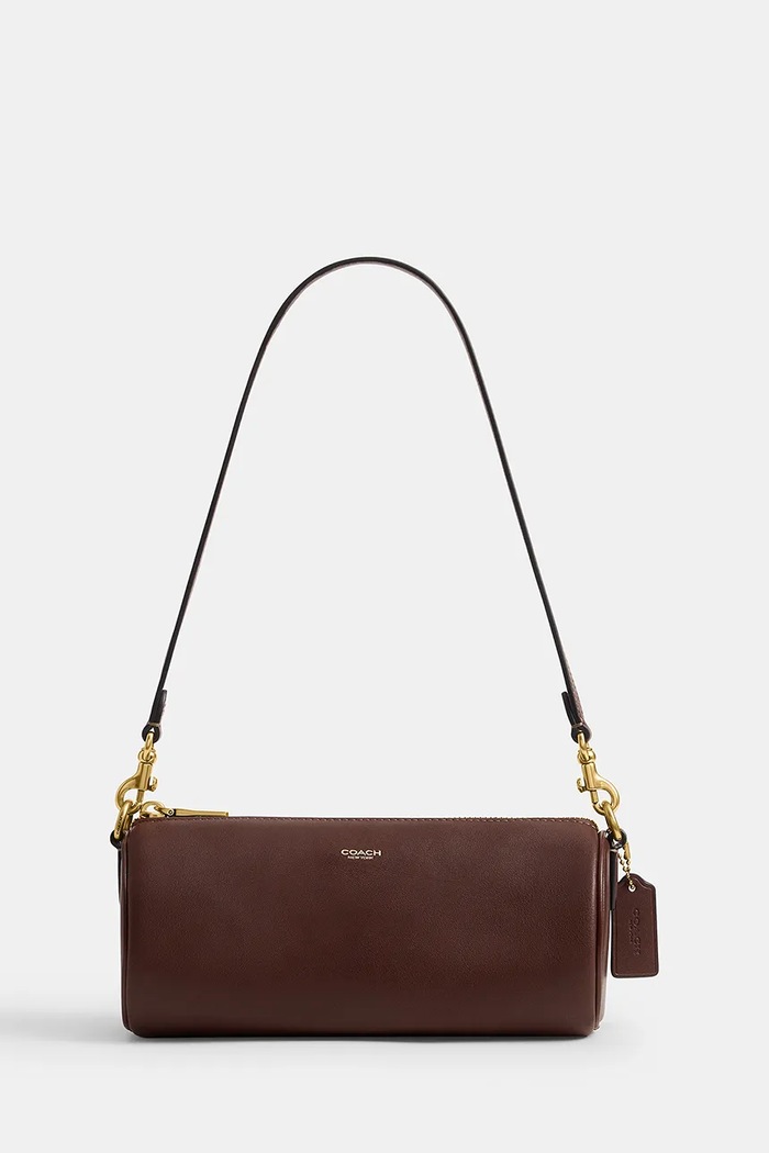 Coach Torebka crossbody damska skórzana Barrel brązowy CDY80
