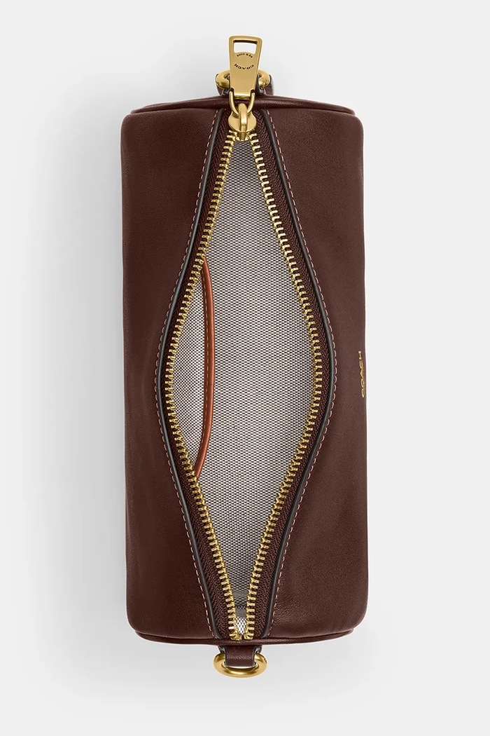 Torebka crossbody damska skórzana Barrel Coach brązowy CDY80