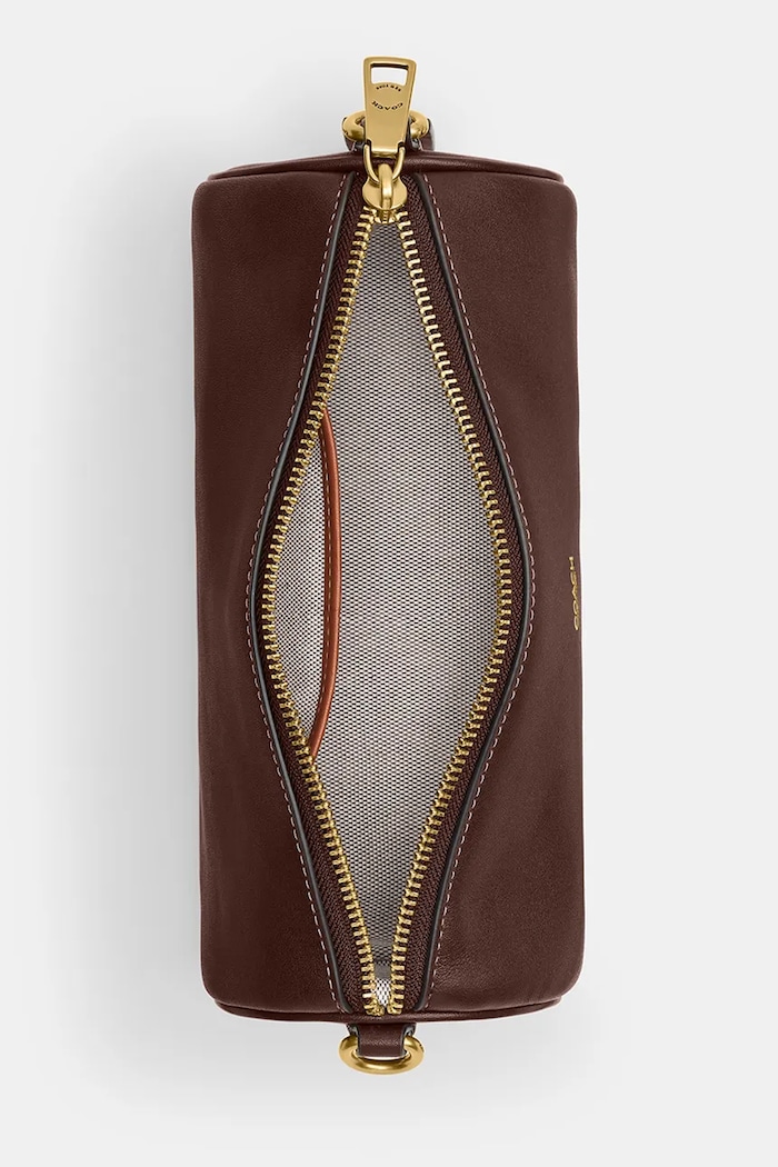 Torebka crossbody damska skórzana Barrel Coach brązowy CDY80