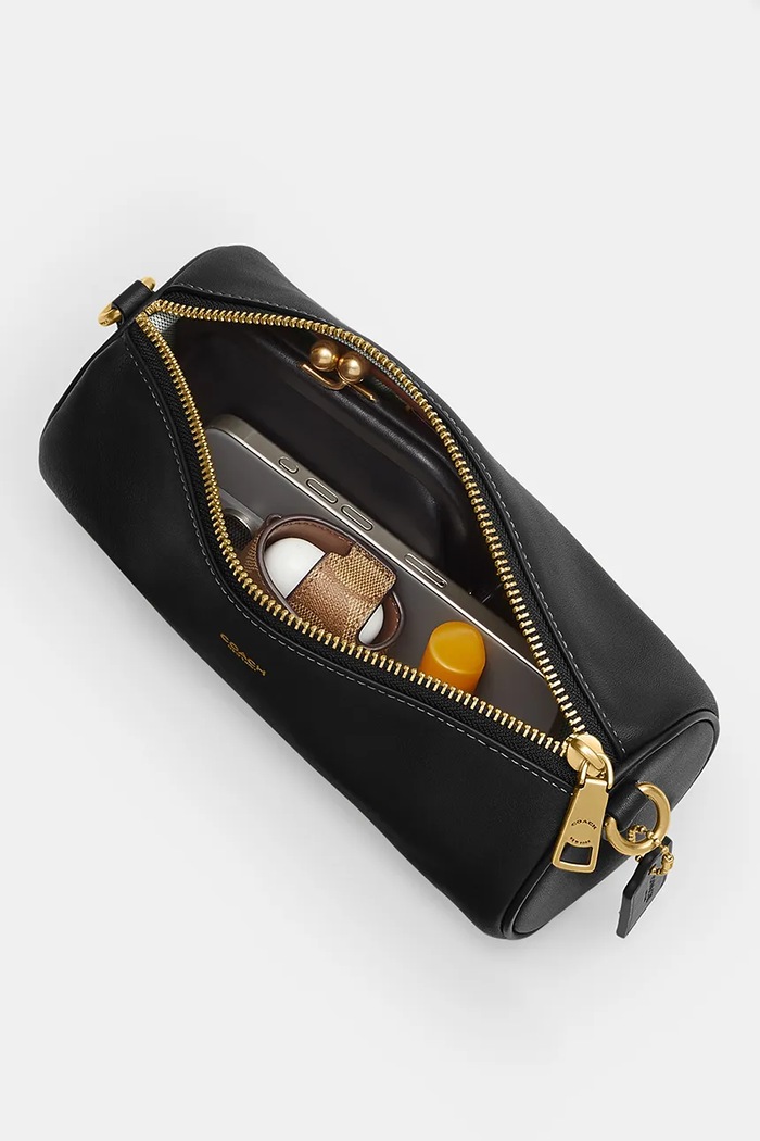 Torebka crossbody damska skórzana Barrel Coach CDY80 czarny