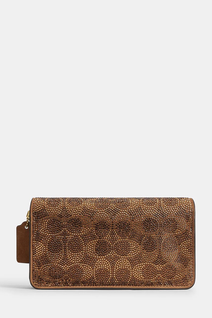 Coach Torebka crossbody damska skórzana Crystal Signature Tabby 19 CFT49 brązowy AW26