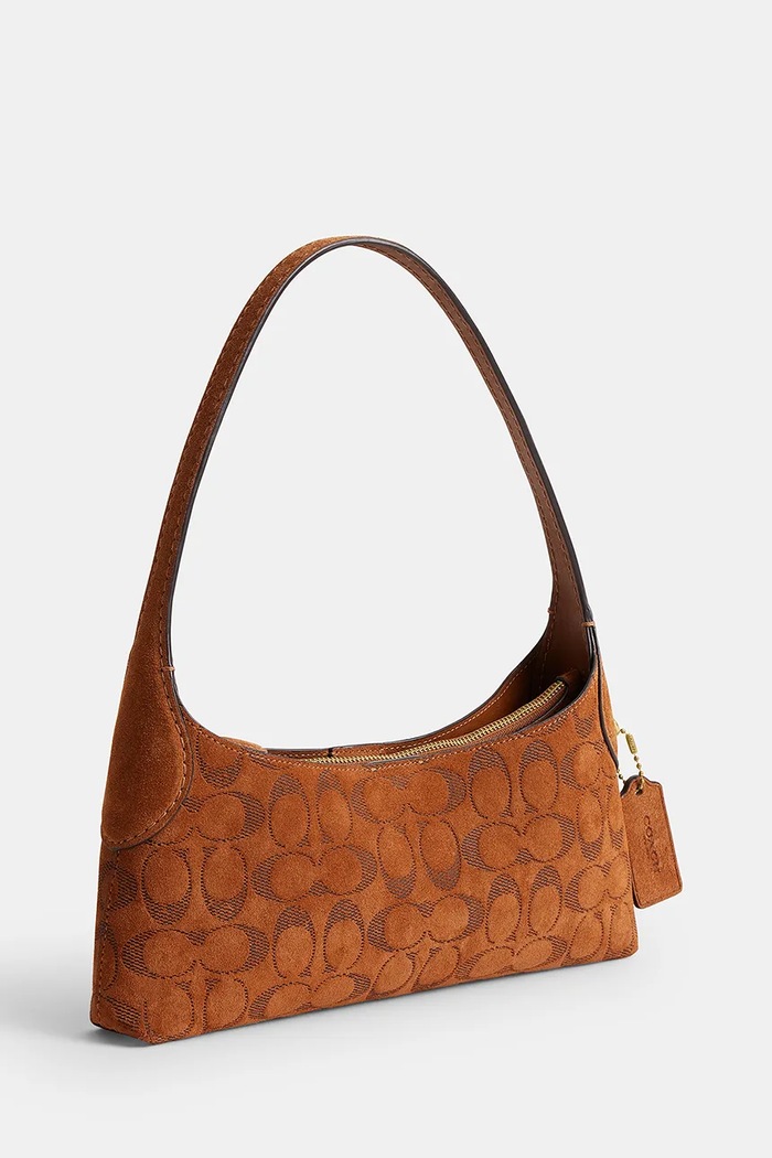 Akcesoria Coach Torebka hobo damska zamszowa Brooklyn Shoulder Bag 26 CFT23 brązowy