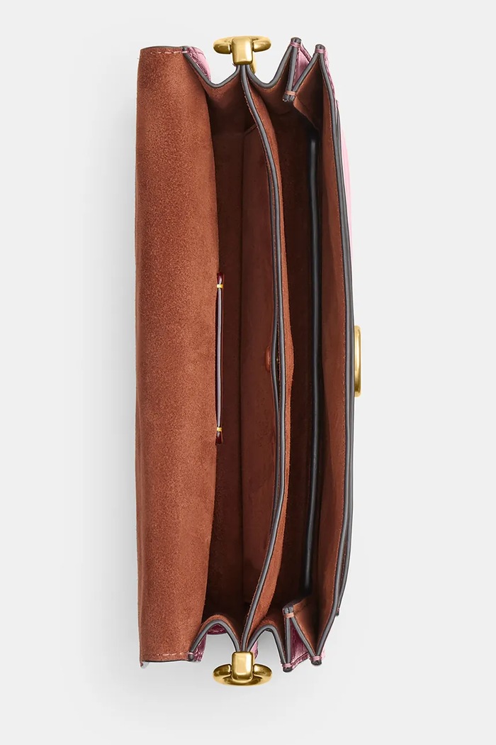 Torebka crossbody damska skórzana Glazed Leather Soft Grain Tabby 26 Coach bordowy CFQ88