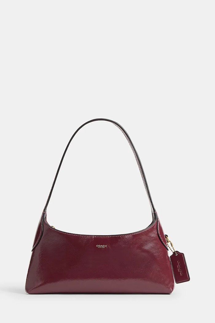 Coach Torebka hobo damska skórzana Glazed Leather Brooklyn 26 bordowy CFT30