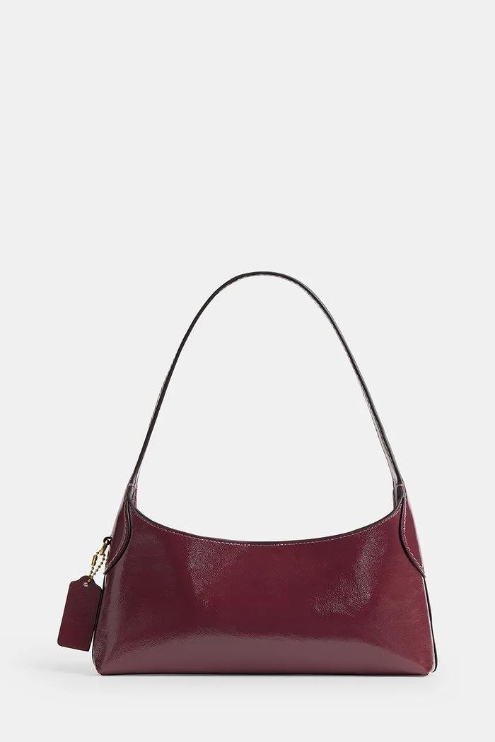 Coach Torebka hobo damska skórzana Glazed Leather Brooklyn 26 CFT30 bordowy AW26
