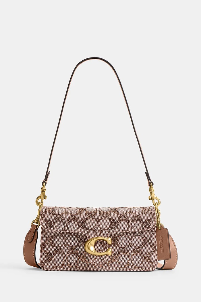 Coach Torebka damska Crystal Signature Soft Tabby 20 beżowy CFQ99