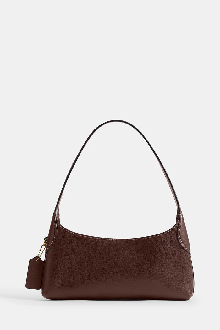 Coach Torebka bagietka damska skórzana Brooklyn Shoulder Bag 26 CFT34 brązowy AW26
